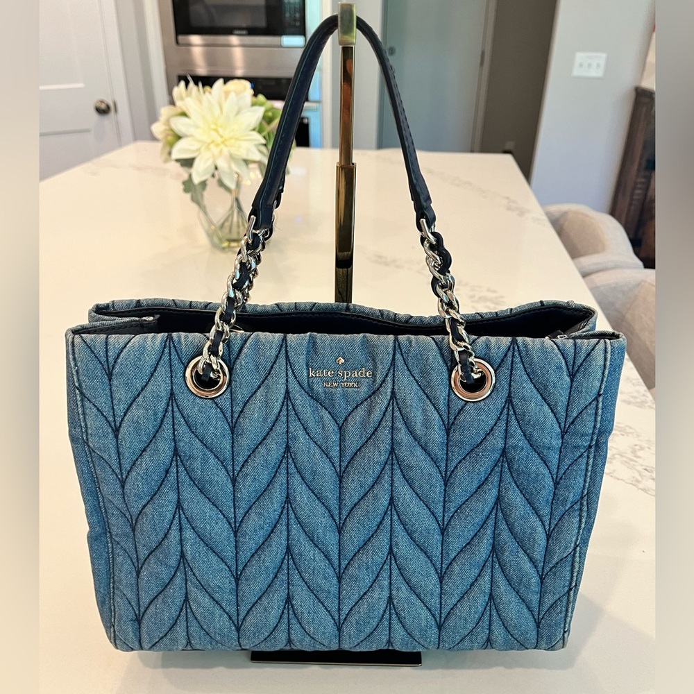 Kate Spade New York Briar Lane Quilted Denim Meena Satchel Bag